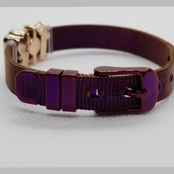 🧡5⭐ Family Charm Purple Mesh Bracelet - Picture 2 of 7